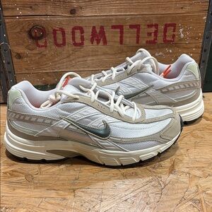 Nike Cream, Tan and Gray Athletic Sneakers with Cushioned Comfort